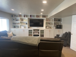 Image of Basement Finishing TV & Bookcase